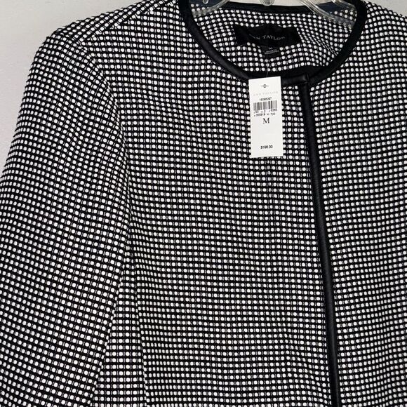 Ann Taylor Black and White Checkered Trench Coat - Picture 10 of 15